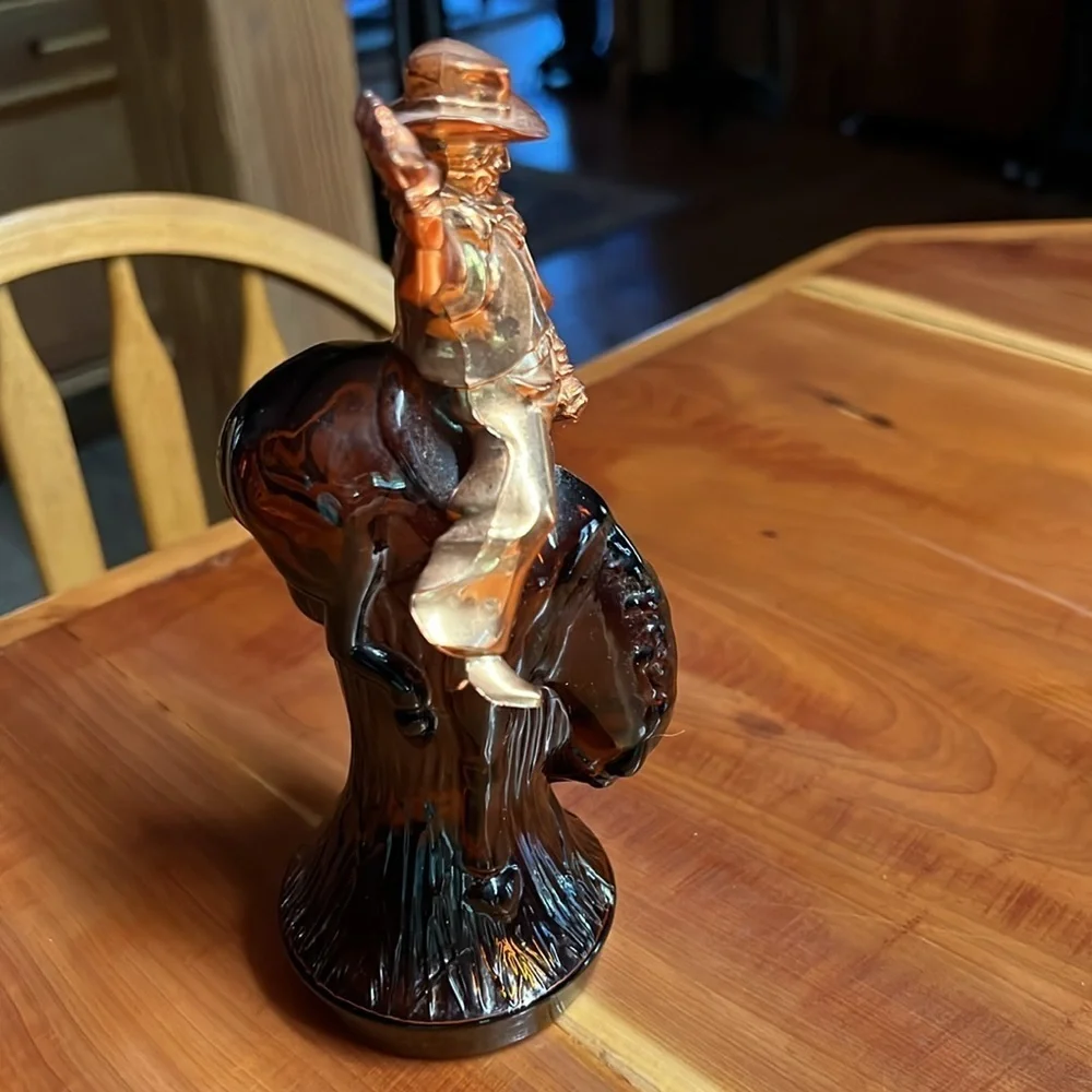 Vintage Avon Bucking Bronco Brown Cowboy Figurine